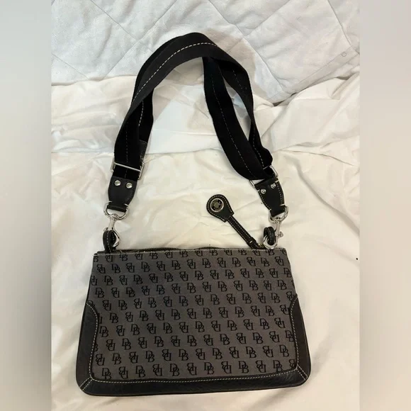 Dooney & Bourke Black and Gray Messenger Bag - Picture 1 of 4